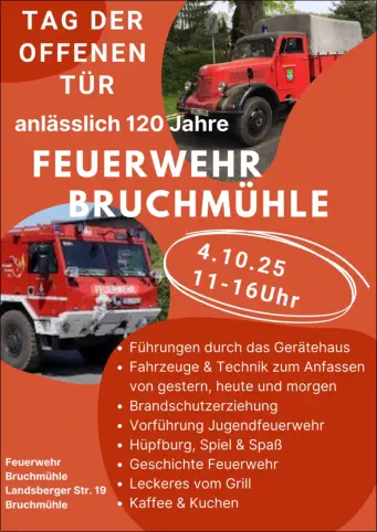 Tag der offenen Tür Feuerwehr Bruchmühle
